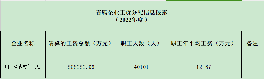 省属国有金融企业2022年度工资总额和负责人薪酬披露-1